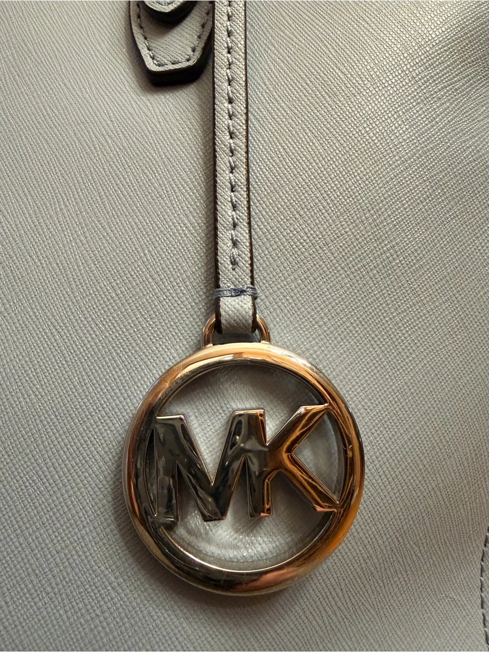 MICHAEL KORS Light Blue Leather Tote Bag